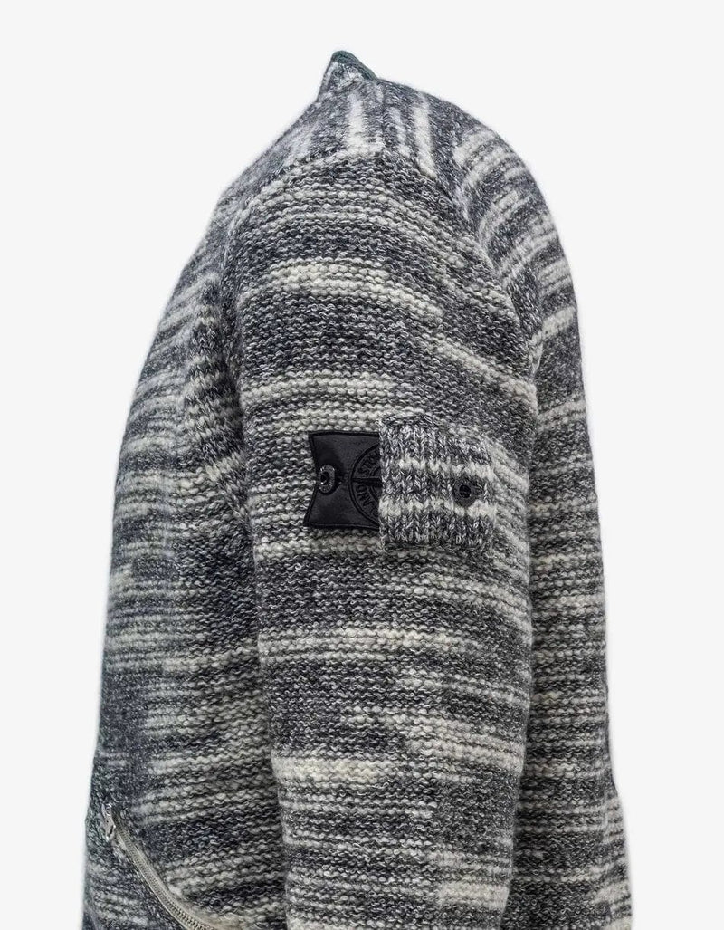 Stone Island Shadow Project Grey Chapter 2 Knitted Cardigan