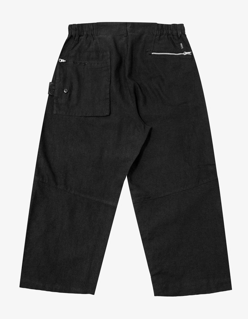 Stone Island Shadow Project Stone Island Shadow Project Black Linen-Blend Cropped Trousers
