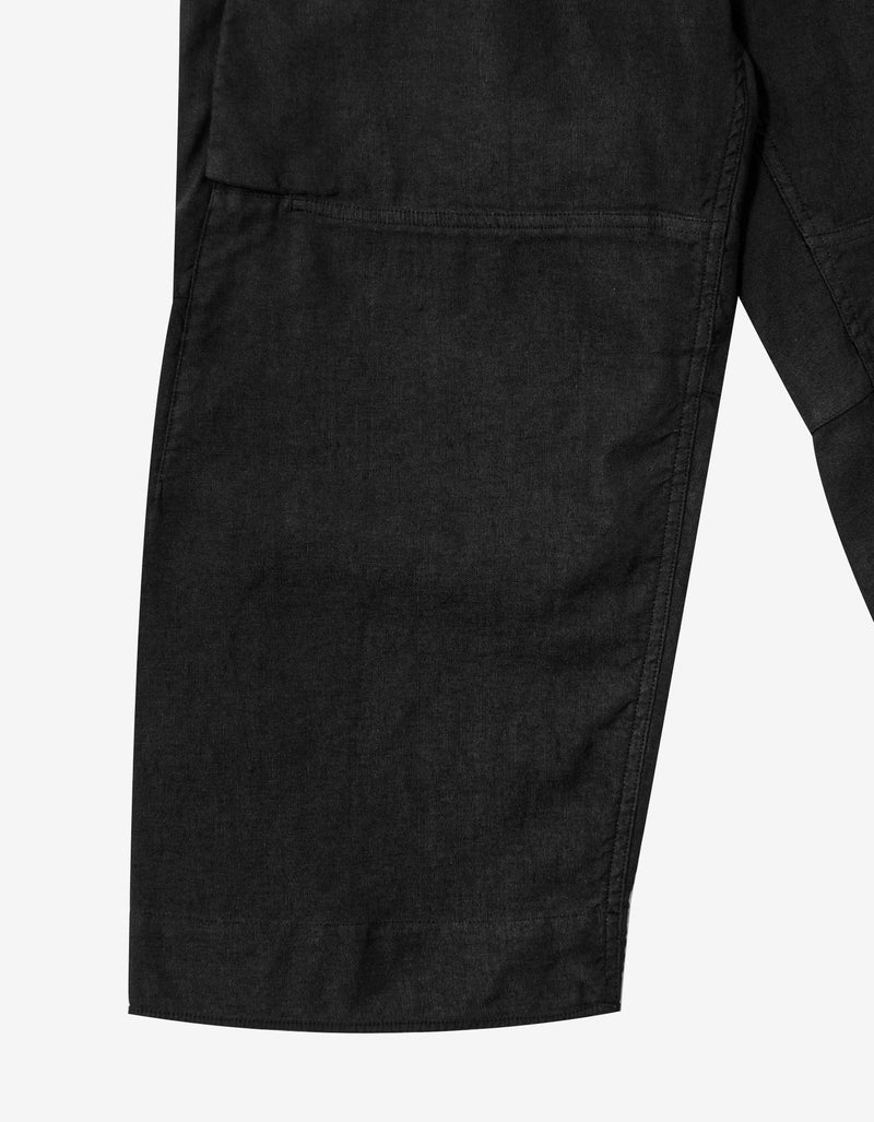 Stone Island Shadow Project Stone Island Shadow Project Black Linen-Blend Cropped Trousers