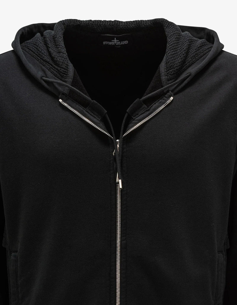 Stone Island Shadow Project Stone Island Shadow Project Black Mesh Detail Zip Hoodie