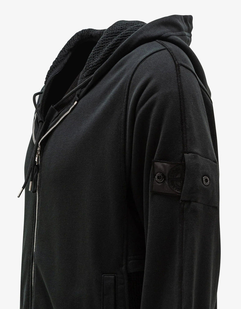 Stone Island Shadow Project Stone Island Shadow Project Black Mesh Detail Zip Hoodie