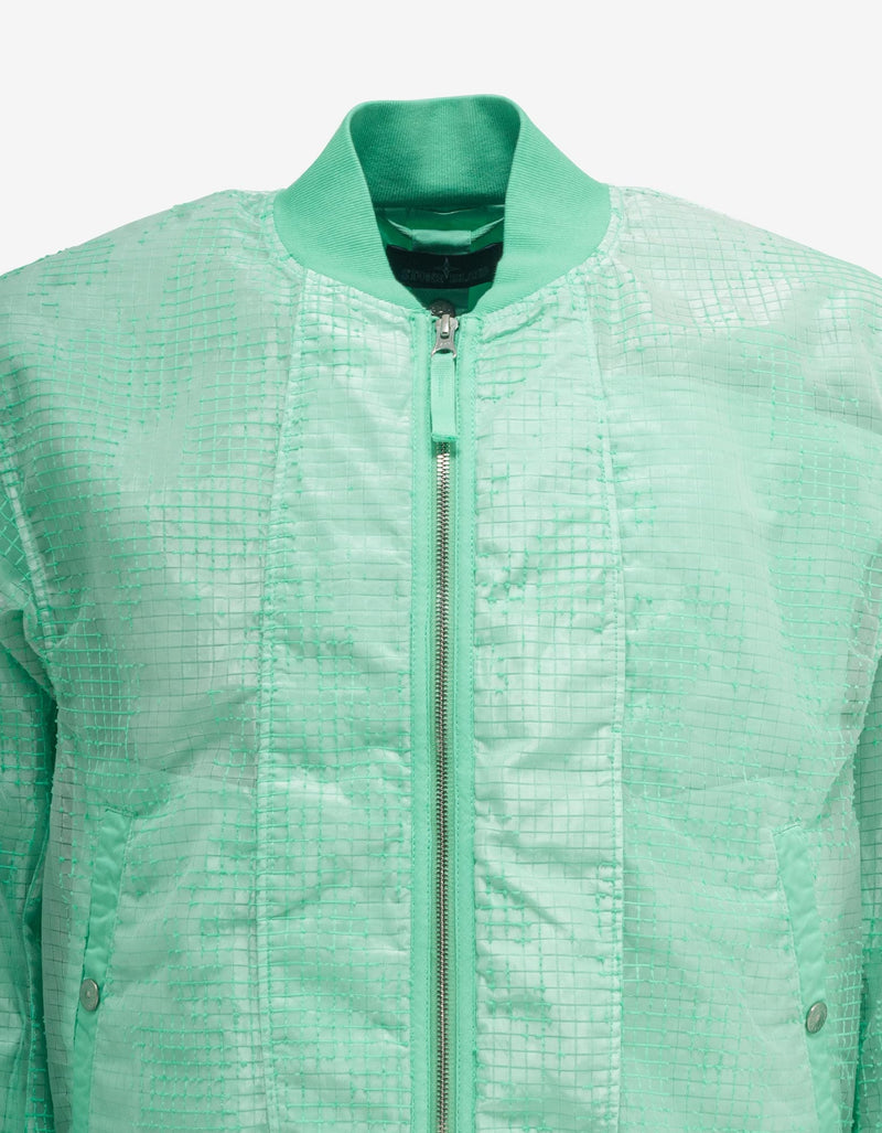 Stone Island Shadow Project Green Bomber Jacket Distorted Ripstop Organza-TC M Green