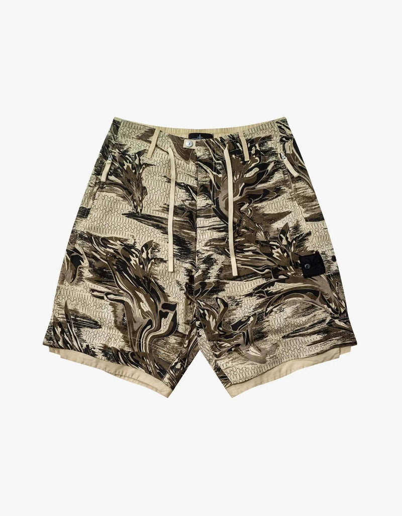 Stone Island Shadow Project Khaki Printed Bermuda Shorts