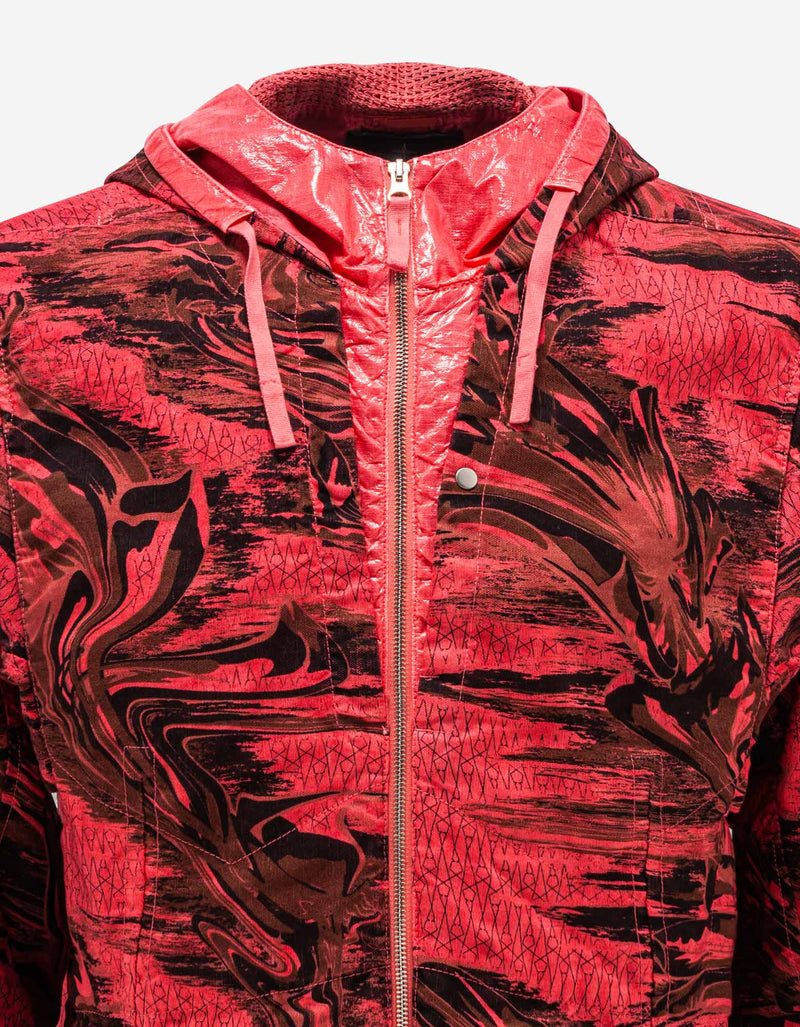 Stone Island Shadow Project Stone Island Shadow Project Red Printed Linen Cordura-TC Jacket