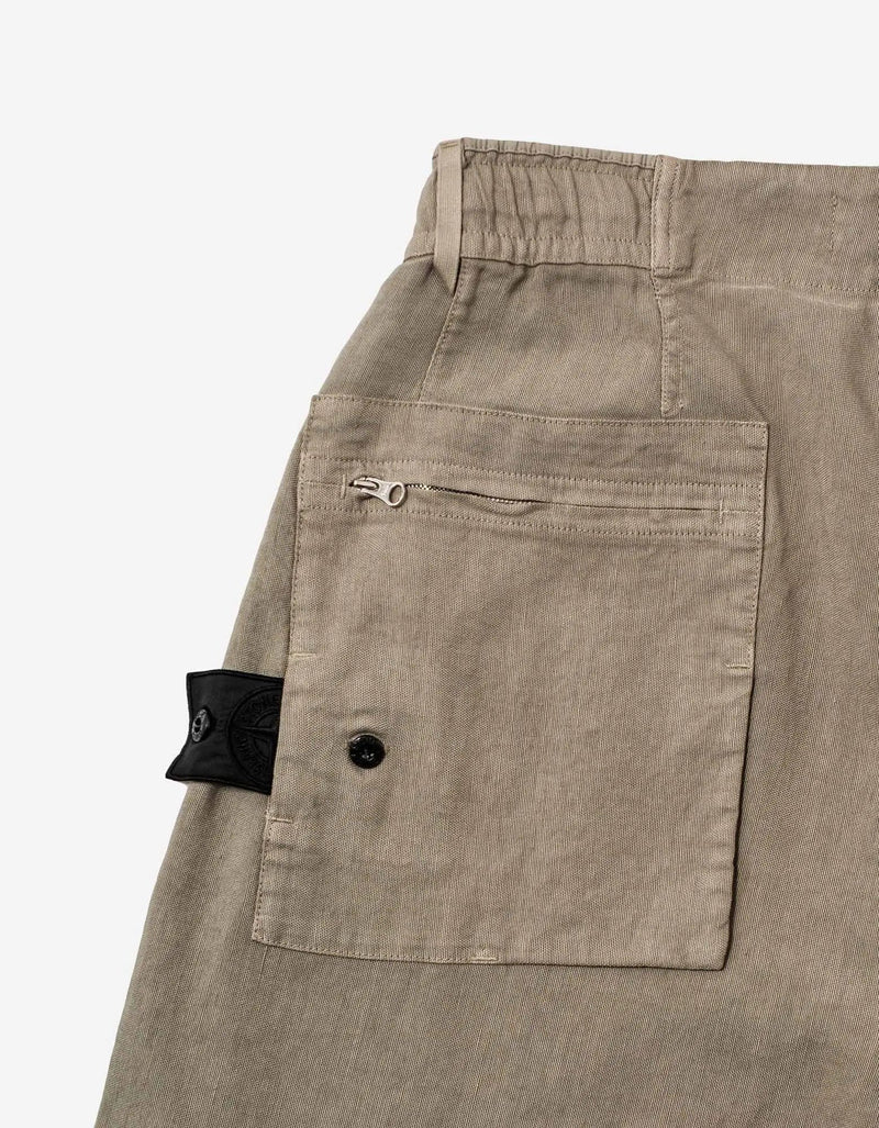 Stone Island Shadow Project Stone Island Shadow Project Sand Linen-Blend Cropped Trousers