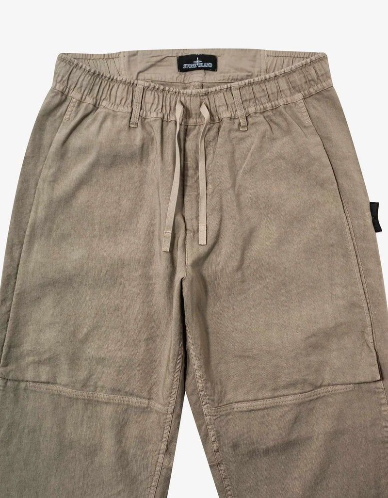 Stone Island Shadow Project Stone Island Shadow Project Sand Linen-Blend Cropped Trousers