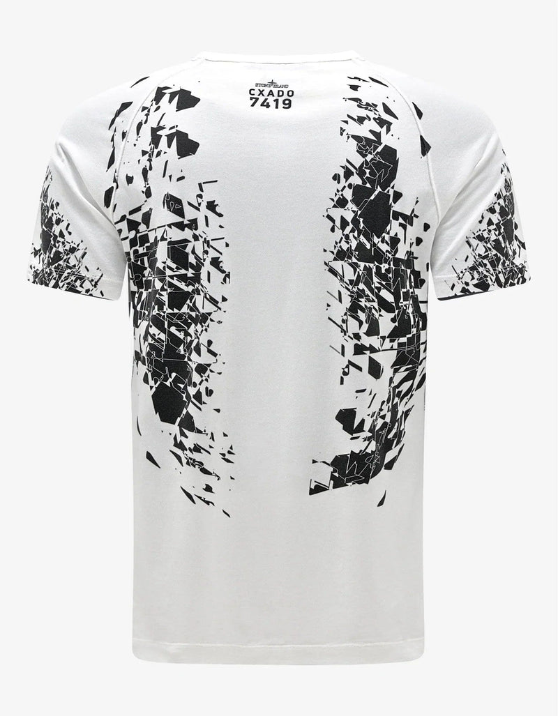 Stone Island Shadow Project Stone Island Shadow Project White Geometric Graphic T-Shirt