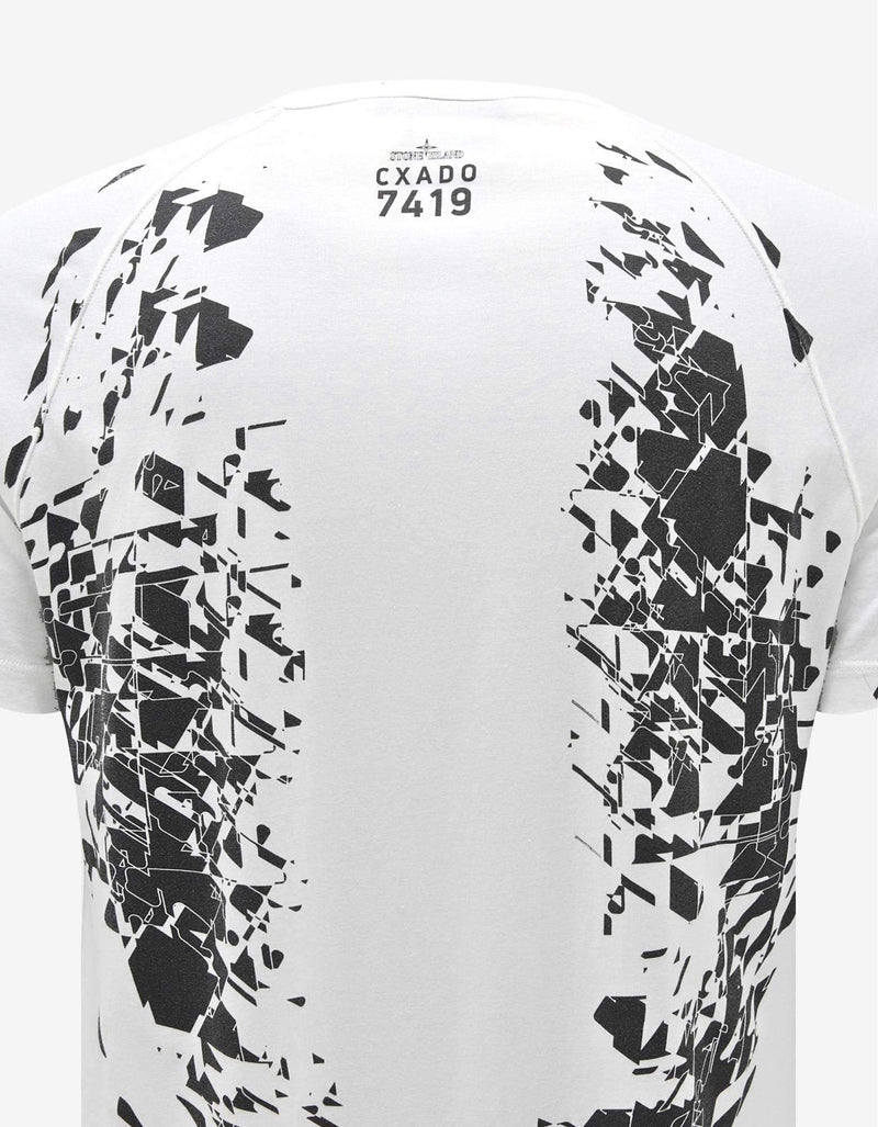 Stone Island Shadow Project Stone Island Shadow Project White Geometric Graphic T-Shirt