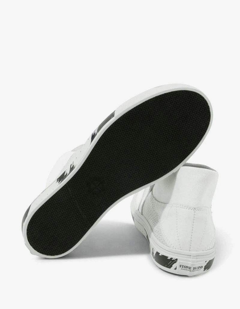 Stone Island Shadow Project Stone Island Shadow Project White Leather Slip-On Trainers