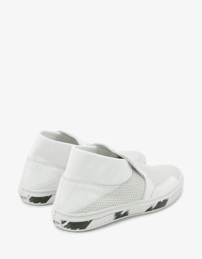 Stone Island Shadow Project Stone Island Shadow Project White Leather Slip-On Trainers