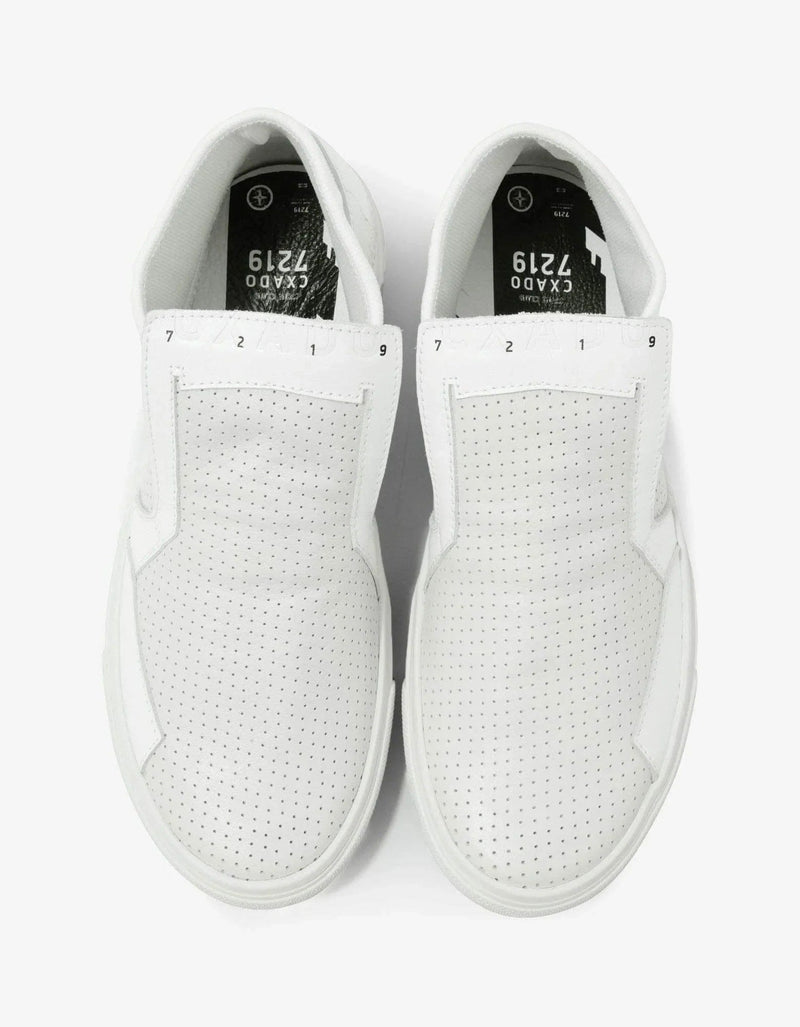 Stone Island Shadow Project Stone Island Shadow Project White Leather Slip-On Trainers