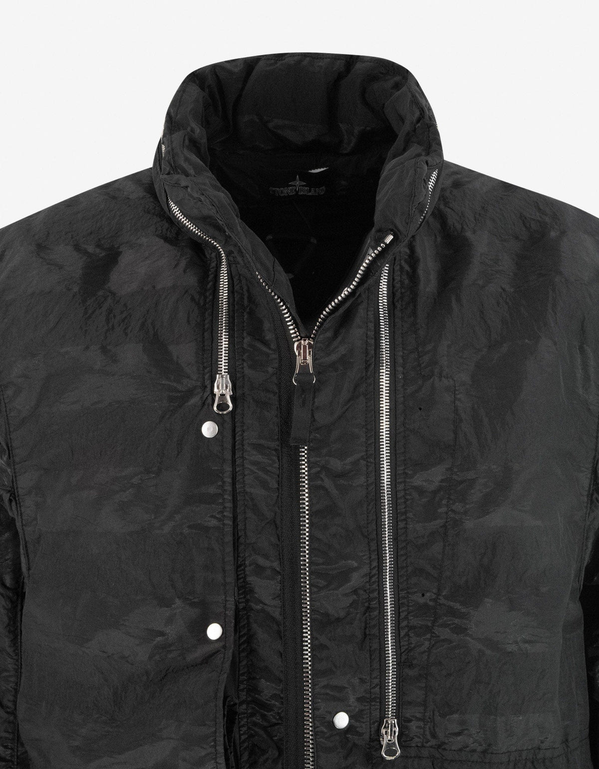 Stone Island Shadow Project Striped Nylon Metal Black Parka