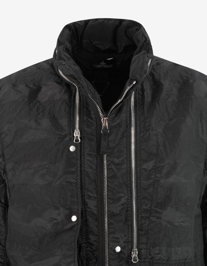Stone Island Shadow Project Striped Nylon Metal Black Parka