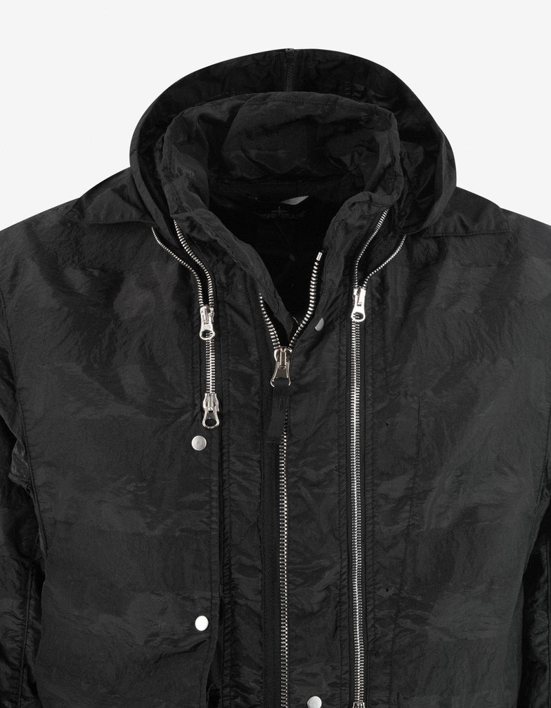 Stone Island Shadow Project Striped Nylon Metal Black Parka