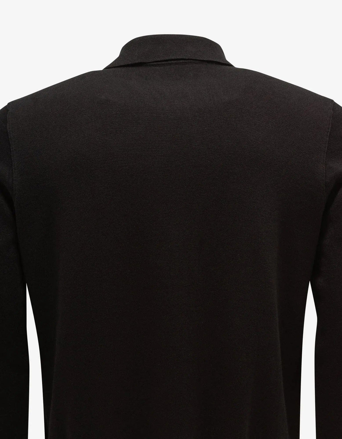Stone Island Stone Island Black Logo Knitted Long Sleeve Polo