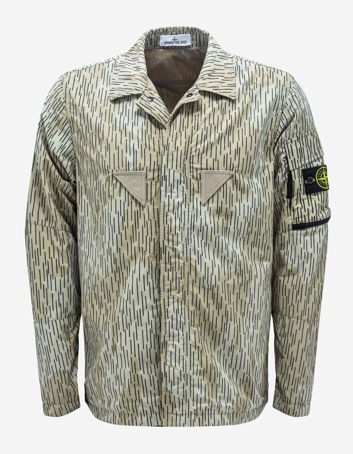 Stone Island Stone Island Ecru Naslan Light Rain Camo Print Overshirt