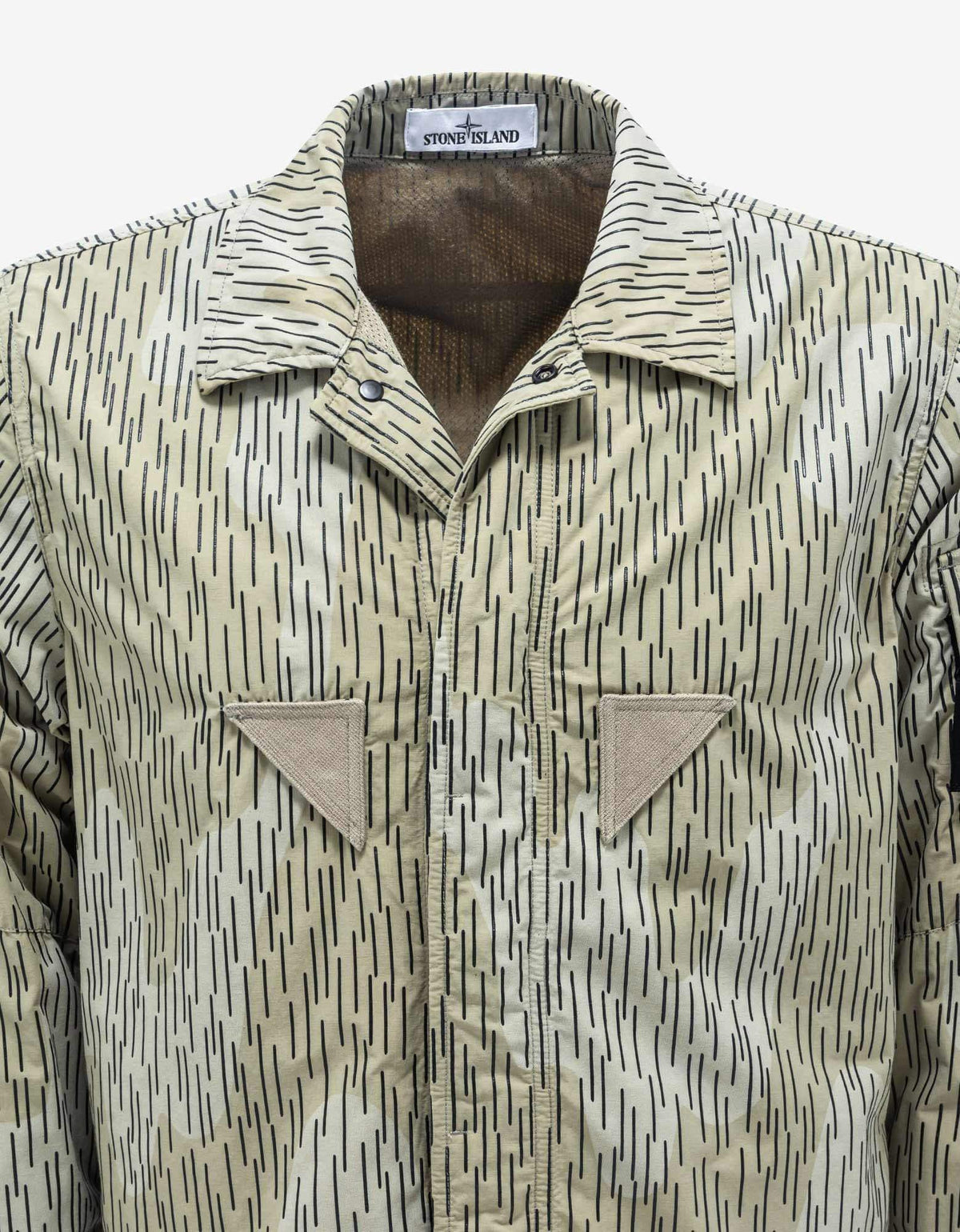 Stone Island Stone Island Ecru Naslan Light Rain Camo Print Overshirt