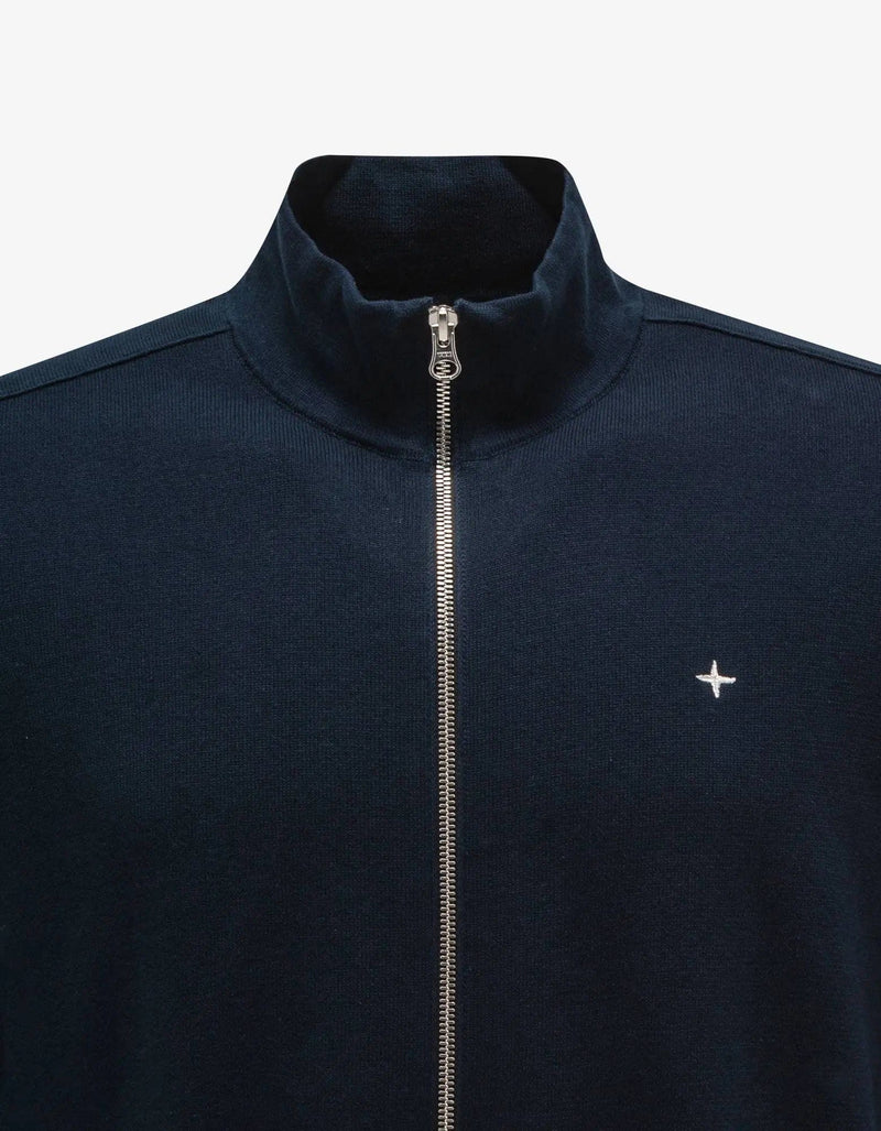 Stone Island Stone Island Navy Blue Zip Knitted Cardigan