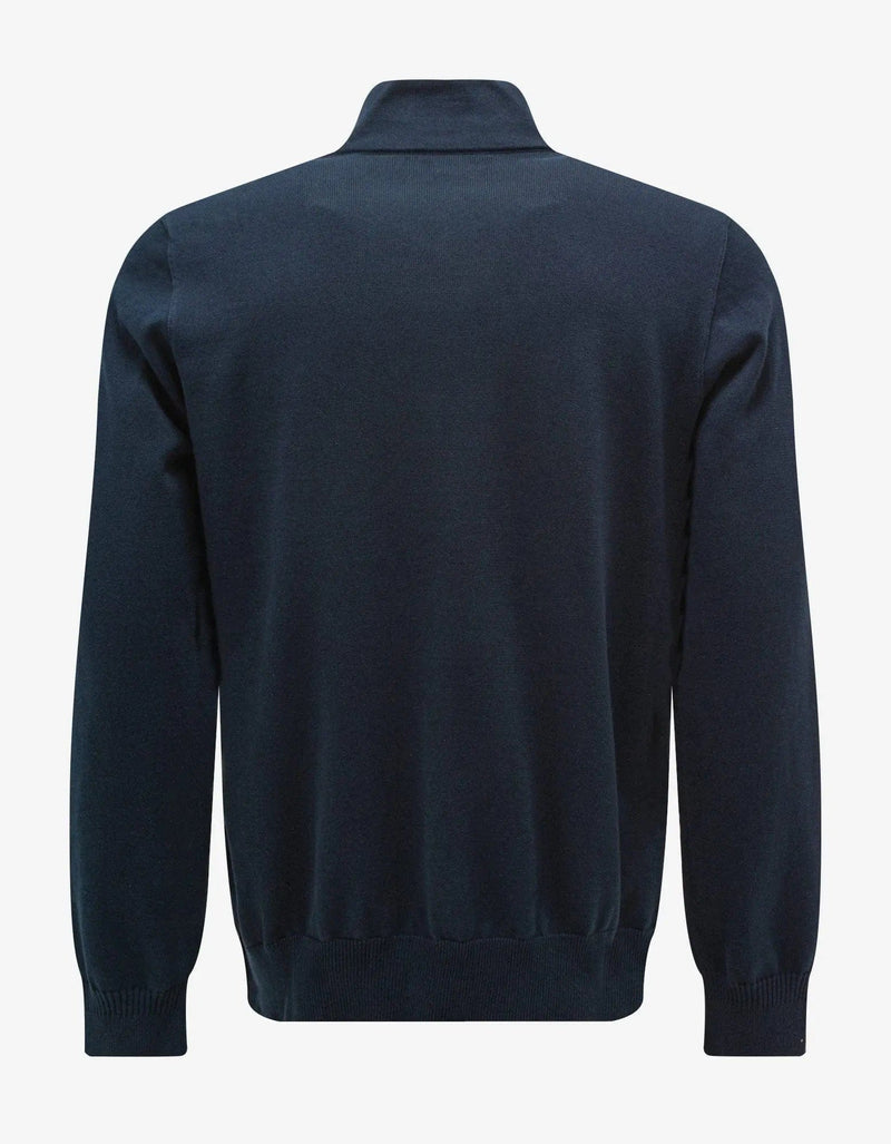 Stone Island Stone Island Navy Blue Zip Knitted Cardigan
