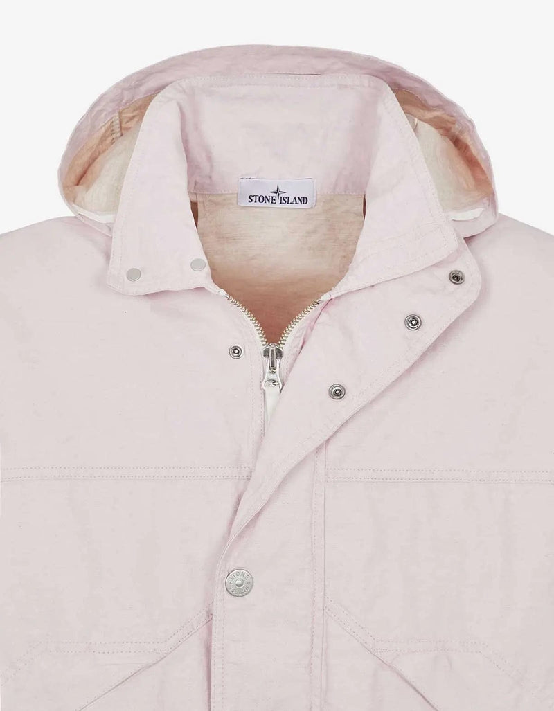 Stone Island Stone Island Pink Pleated Linen Hooded Blouson 8015418X1 V0080