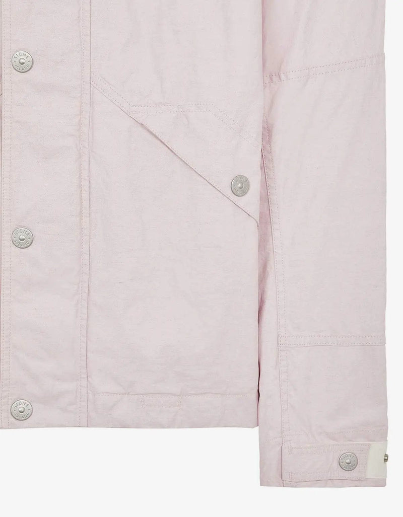 Stone Island Stone Island Pink Pleated Linen Hooded Blouson 8015418X1 V0080