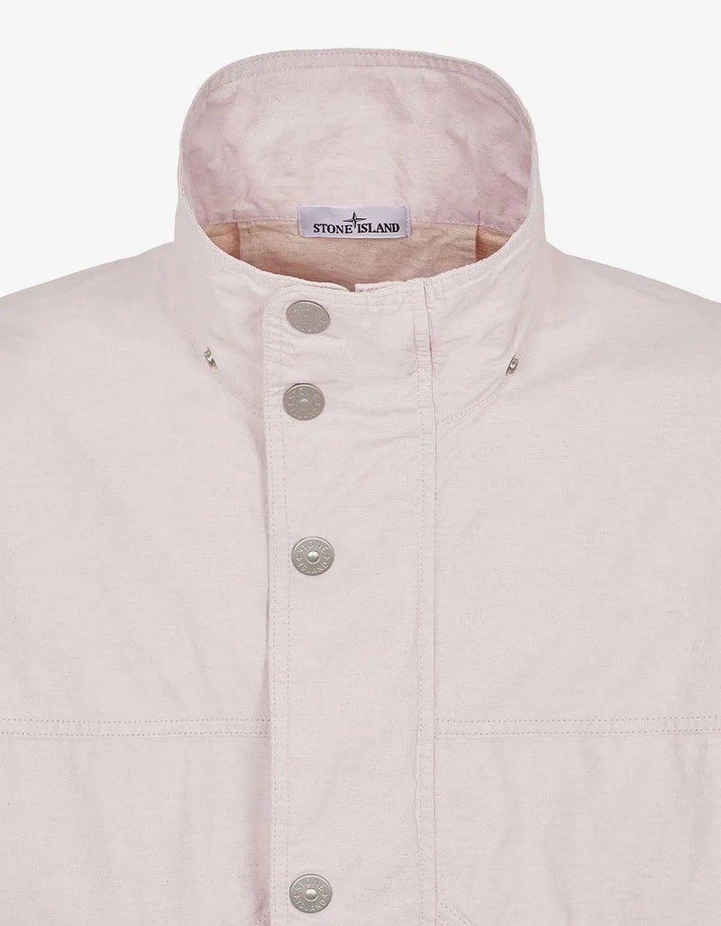 Stone Island Stone Island Pink Pleated Linen Hooded Blouson 8015418X1 V0080