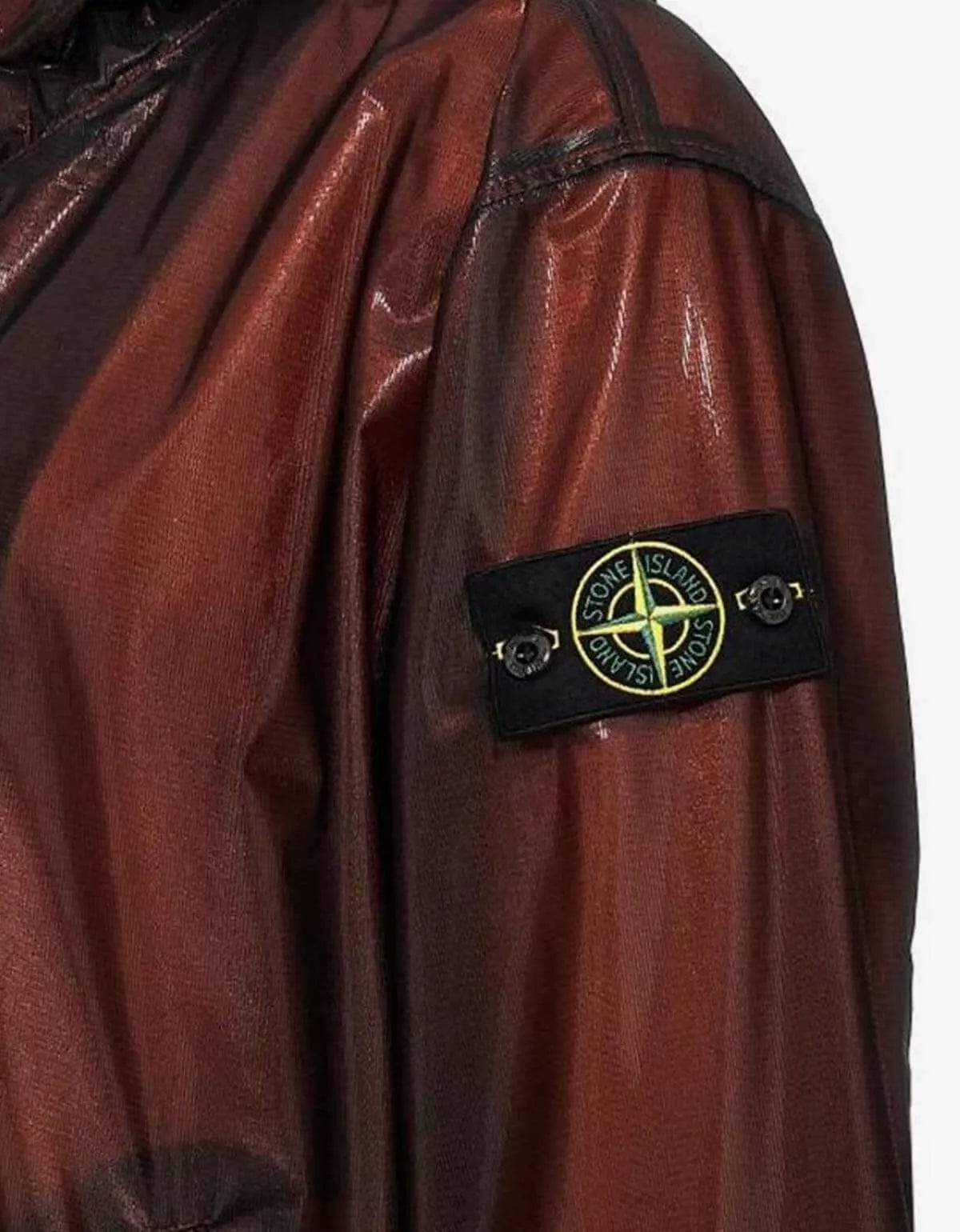 Stone Island Stone Island Red Metallic Run-Proof Nylon Parka
