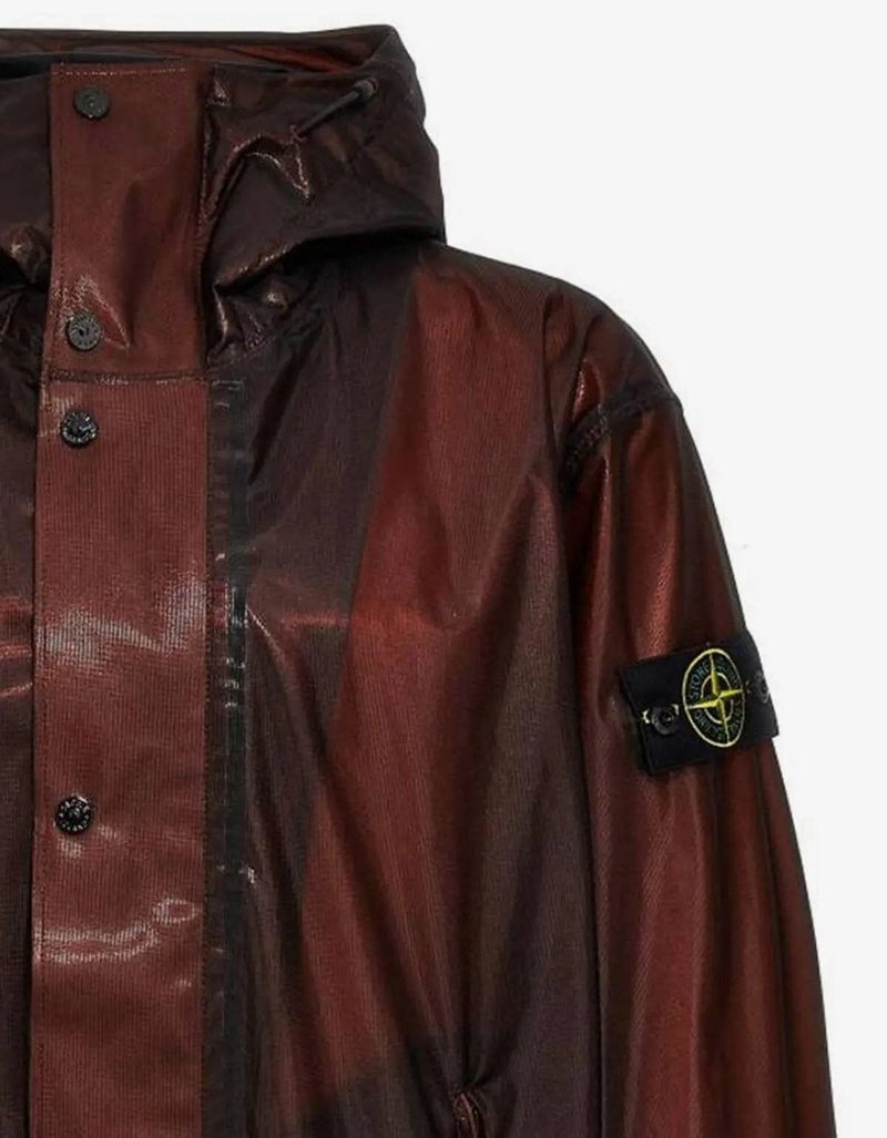 Stone Island Stone Island Red Metallic Run-Proof Nylon Parka