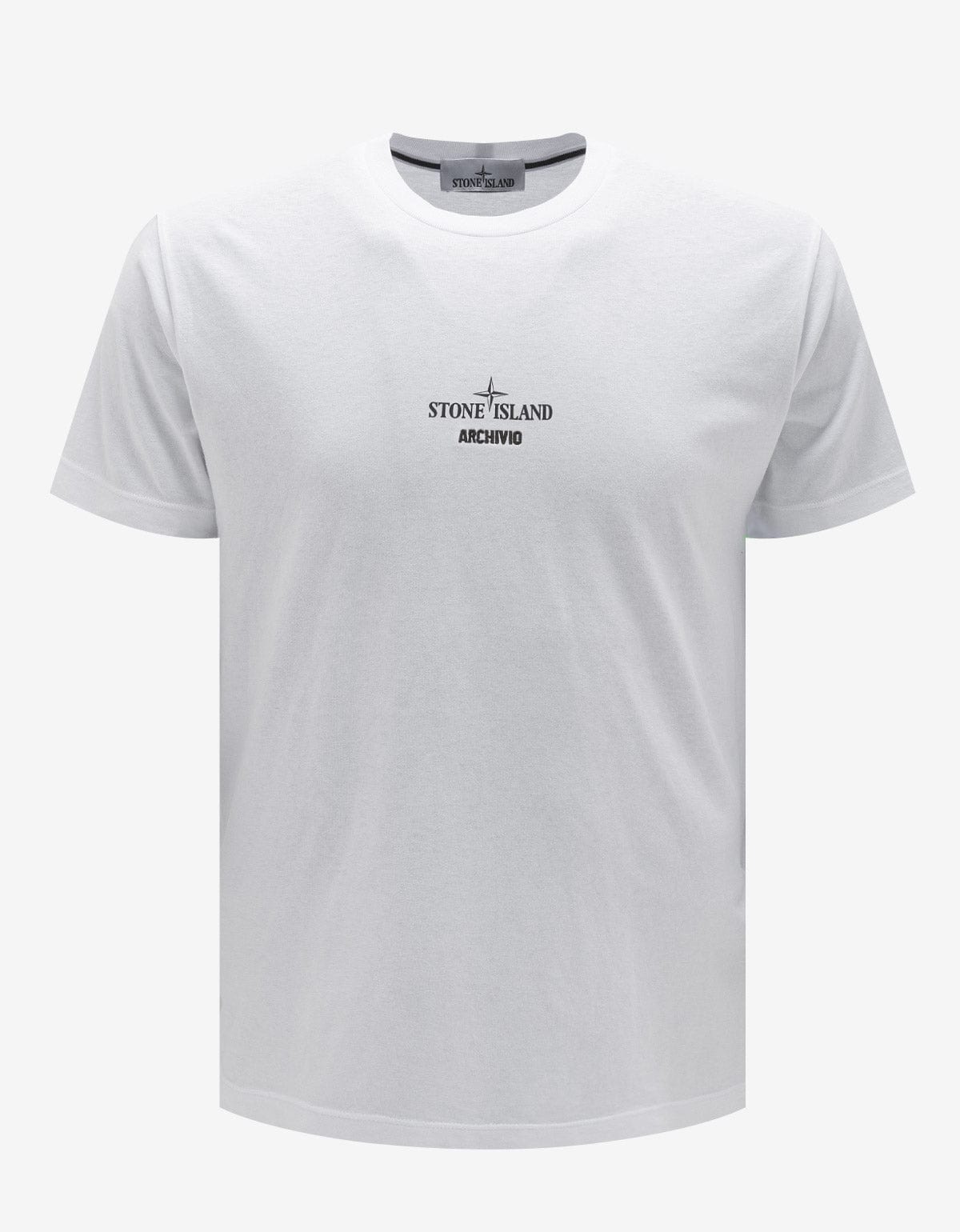 Stone Island Stone Island White Archivio Logo T-Shirt