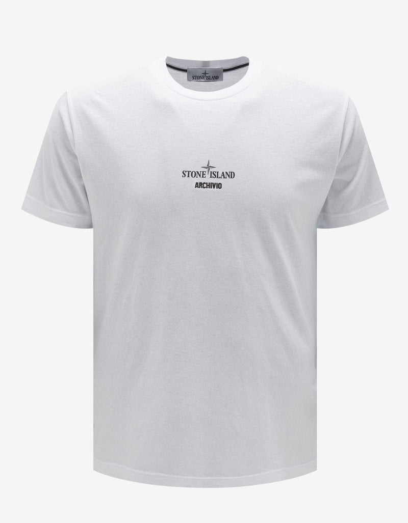 Stone Island Stone Island White Archivio Logo T-Shirt