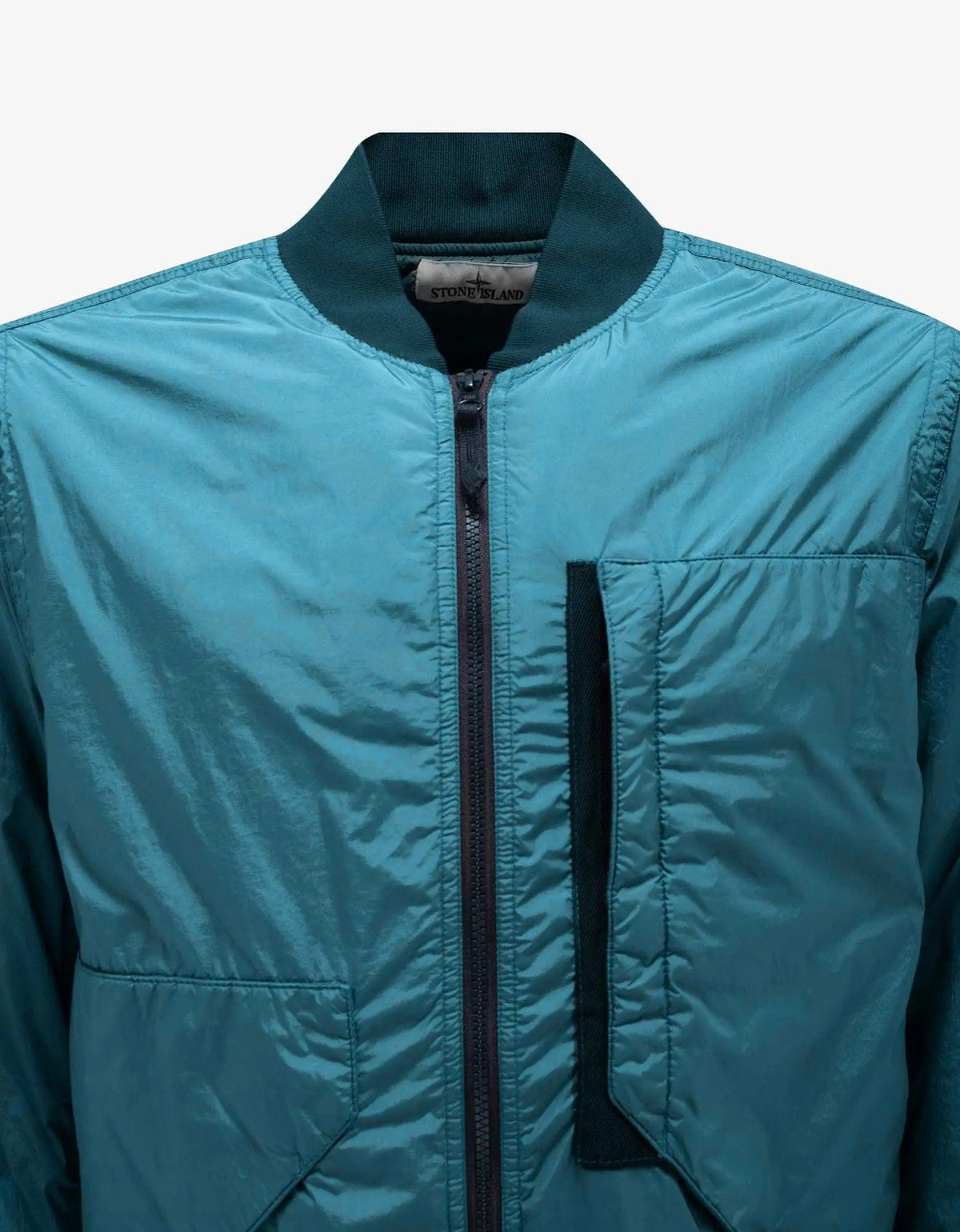 Stone Island Teal Garment Dyed Bomber Jacket