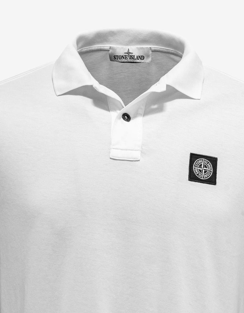 Stone Island White Compass Logo Polo T-Shirt