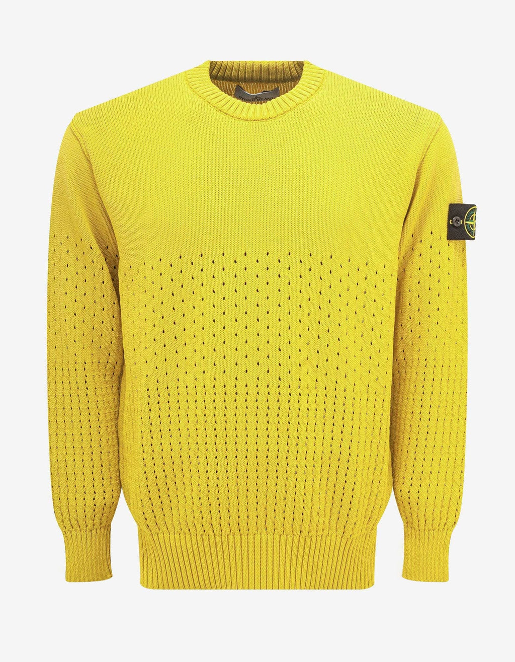 Stone Island Stone Island Yellow Perforated Sweater