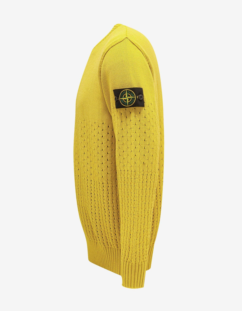 Stone Island Yellow Perforated Sweater