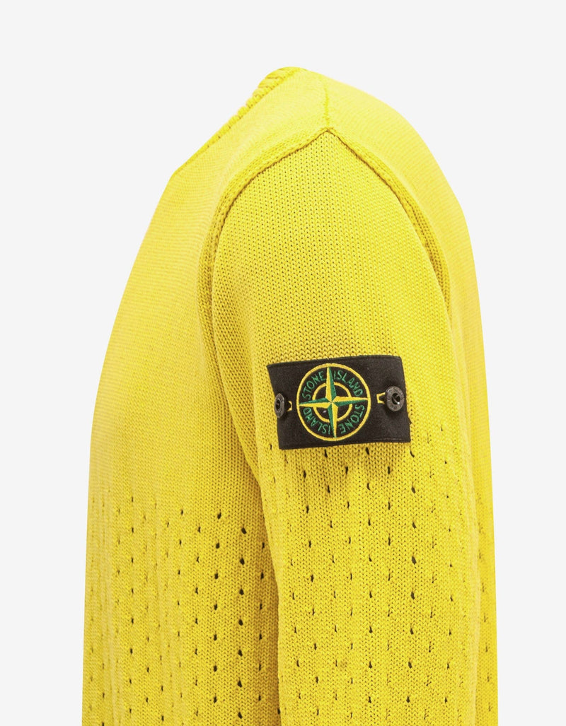 Stone Island Yellow Perforated Sweater