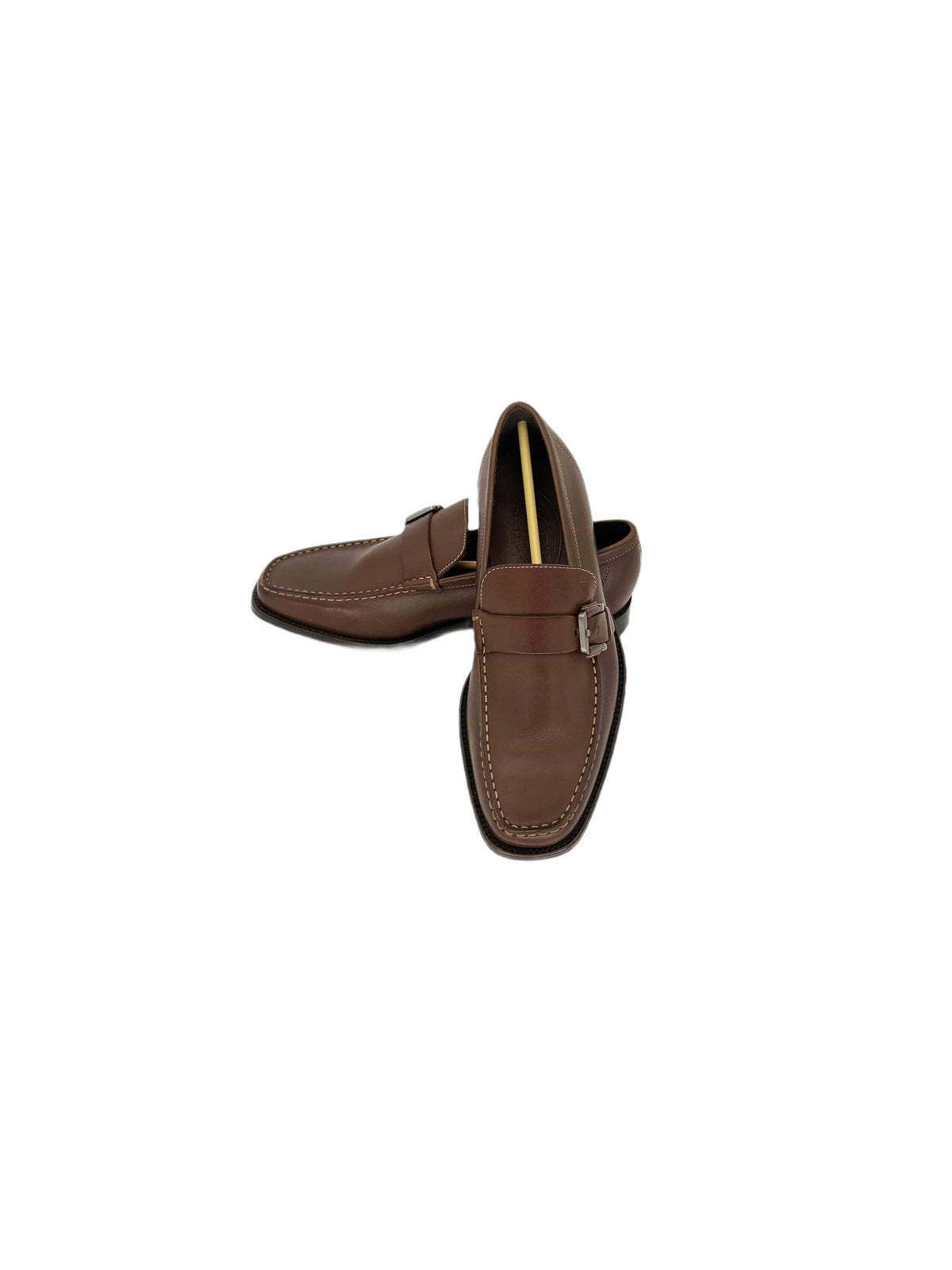 TODS Brown Leather Buckle Loafer