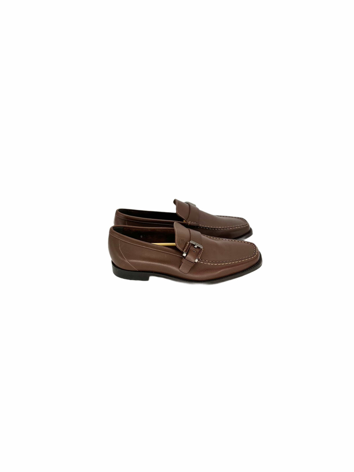 TODS Brown Leather Buckle Loafer