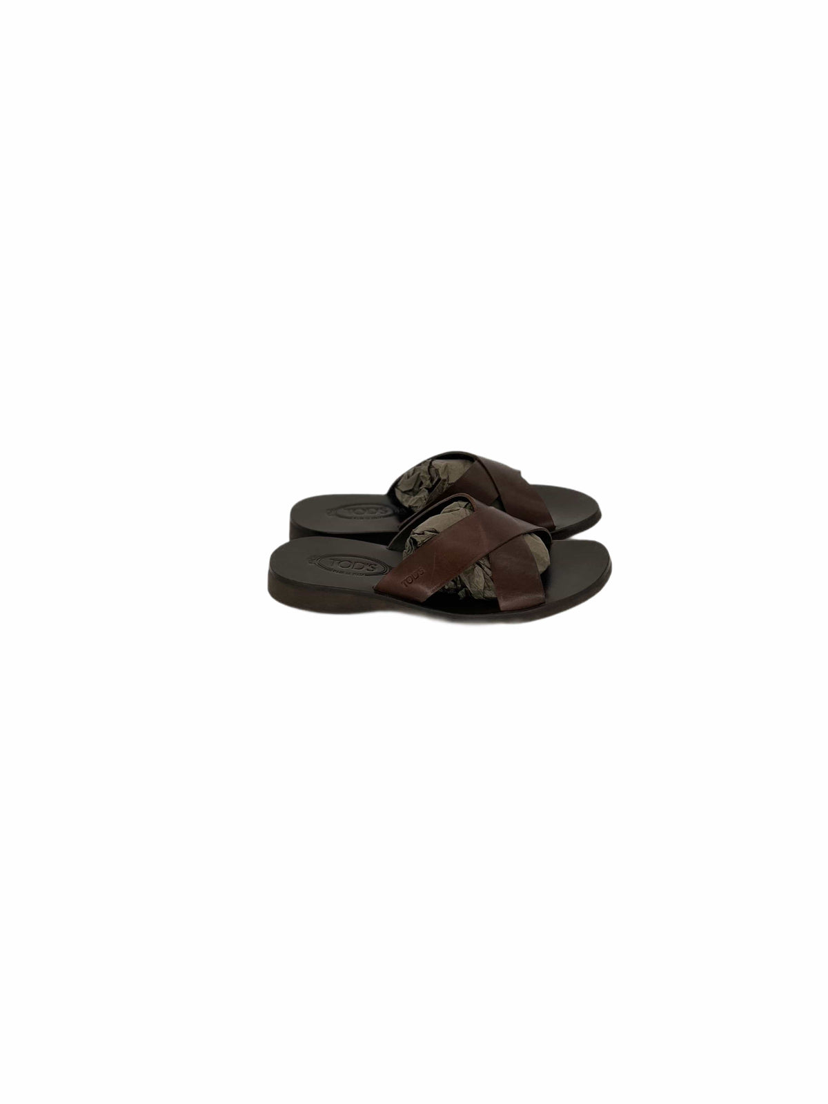 TODS Brown Leather Classic X-over Sandals