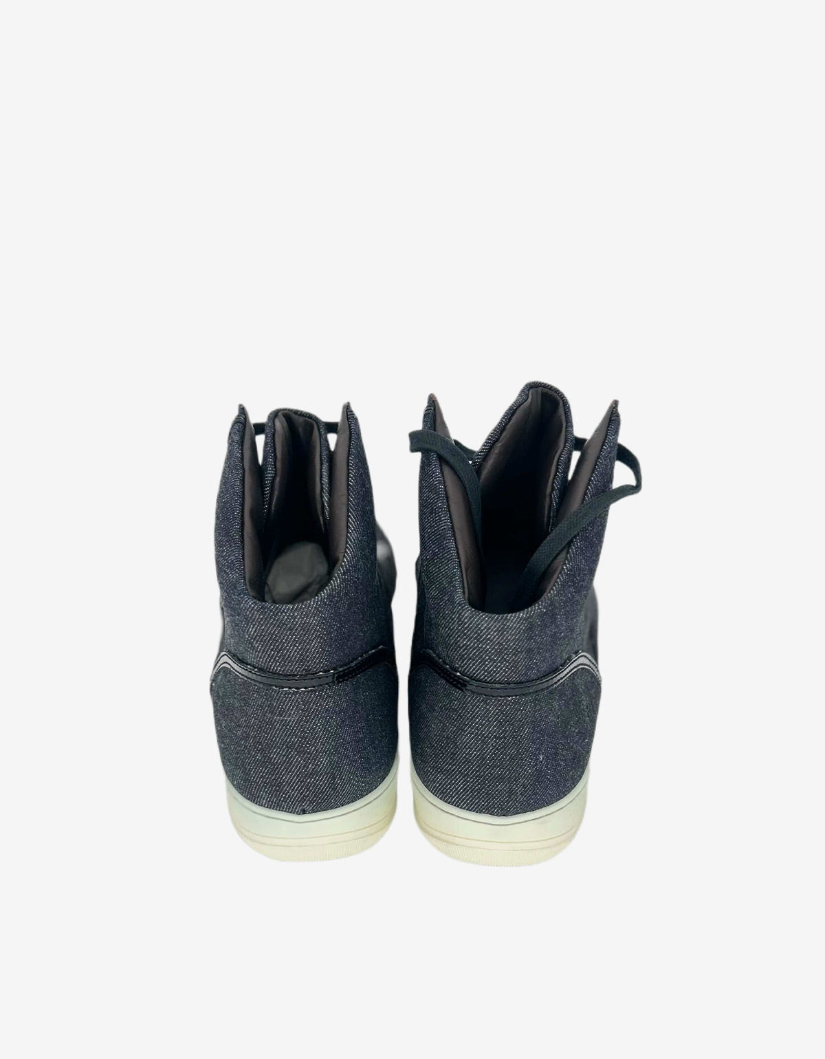 Lanvin Denim Blue Hi Top Sneaker With Patent Leather Details AM5ME3A013 2010