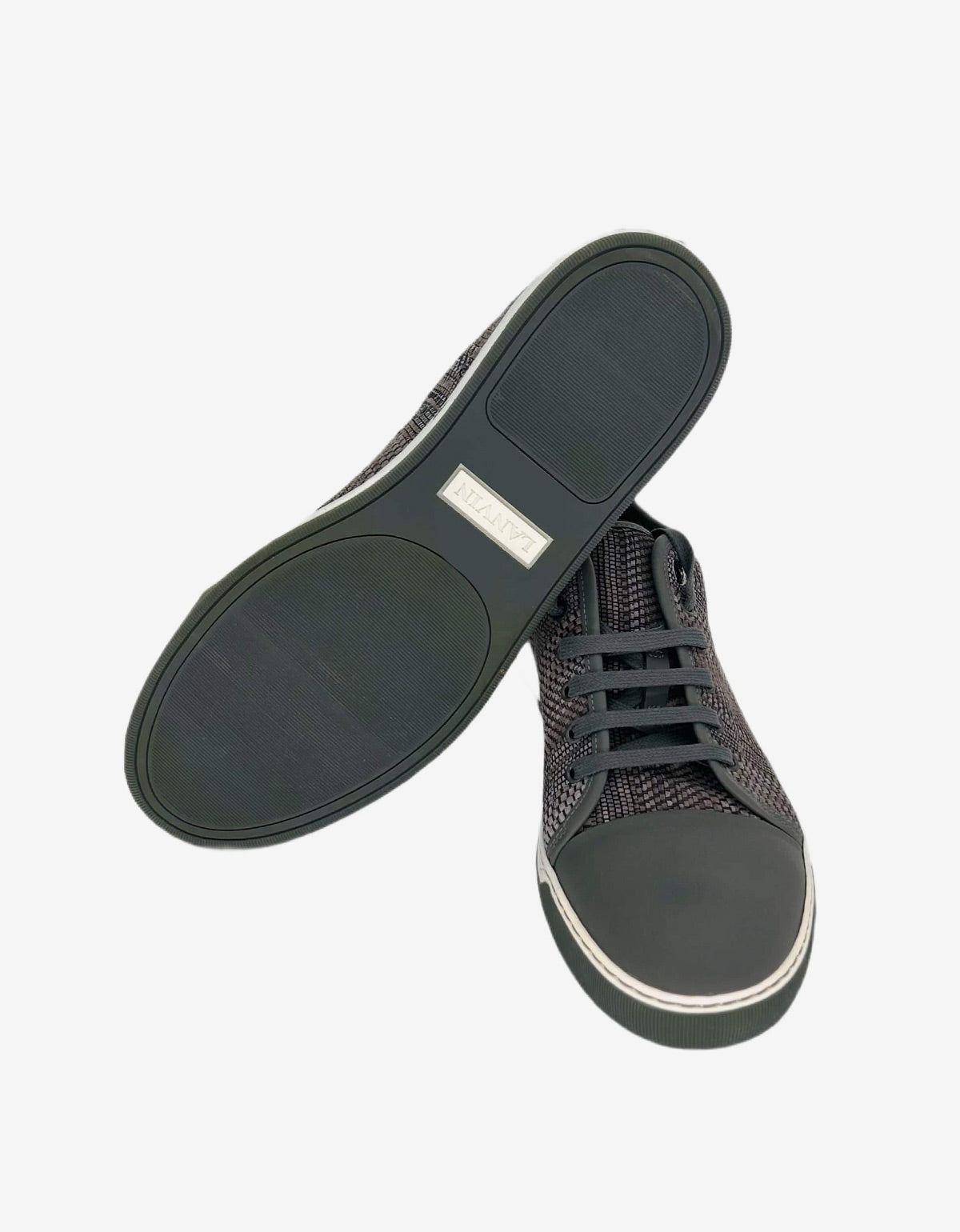 Lanvin Grey Bi-Fabric Tennis Trainers AM5DBB1VVT6A1 