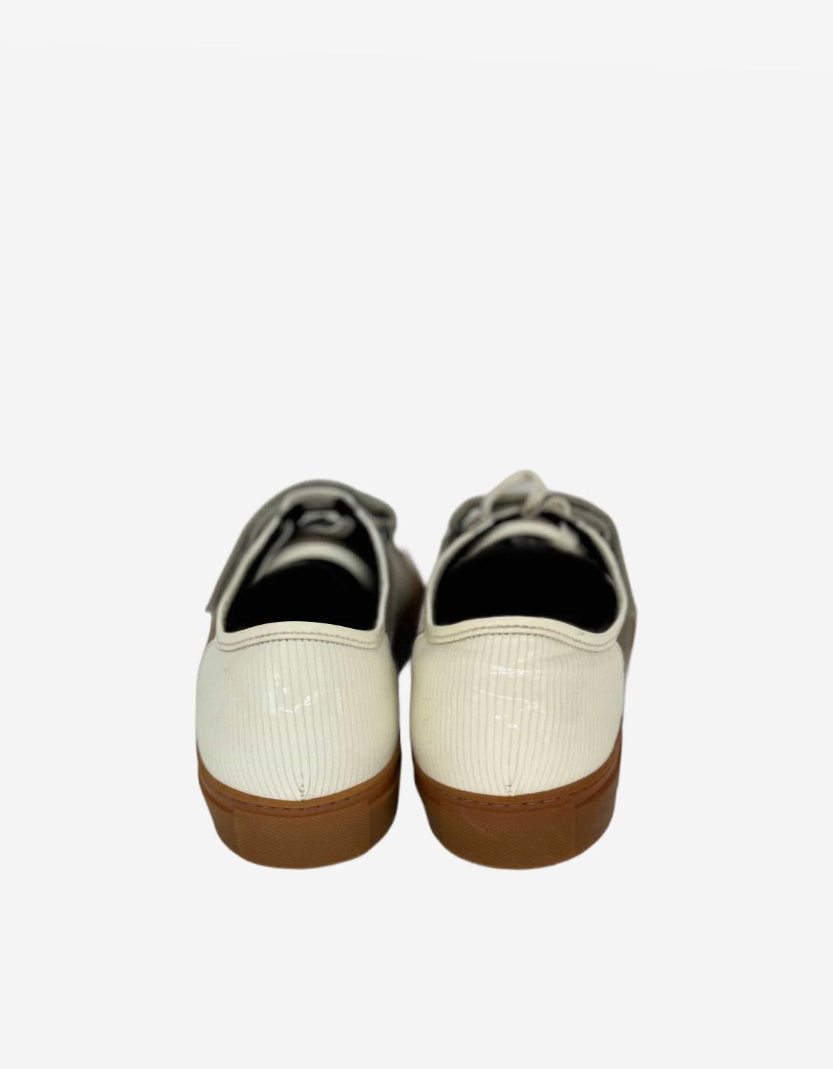 Lanvin Brown Bi Fabric Velcro Strap Trainers AM5ME2A014 0 BLANC