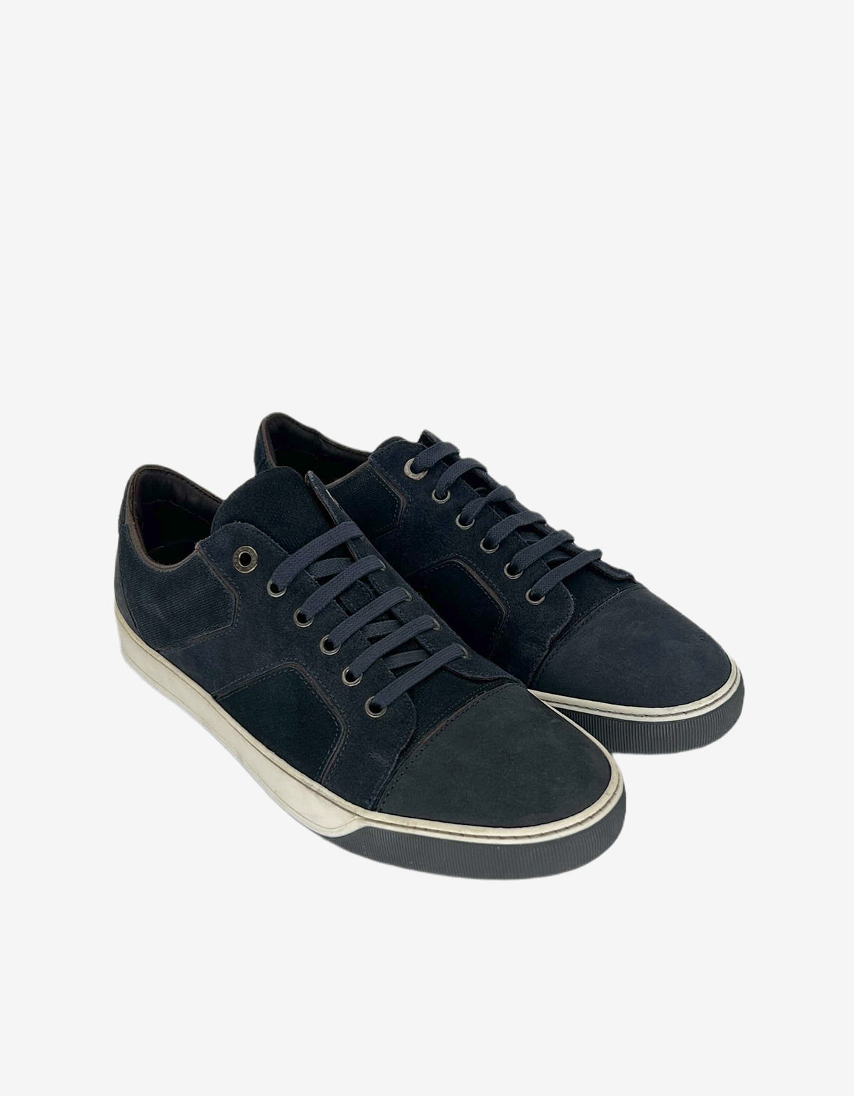 Lanvin Navy Wool Felt Tennis Sneaker AM5PBP1VLI4A1 2022 BLUE
