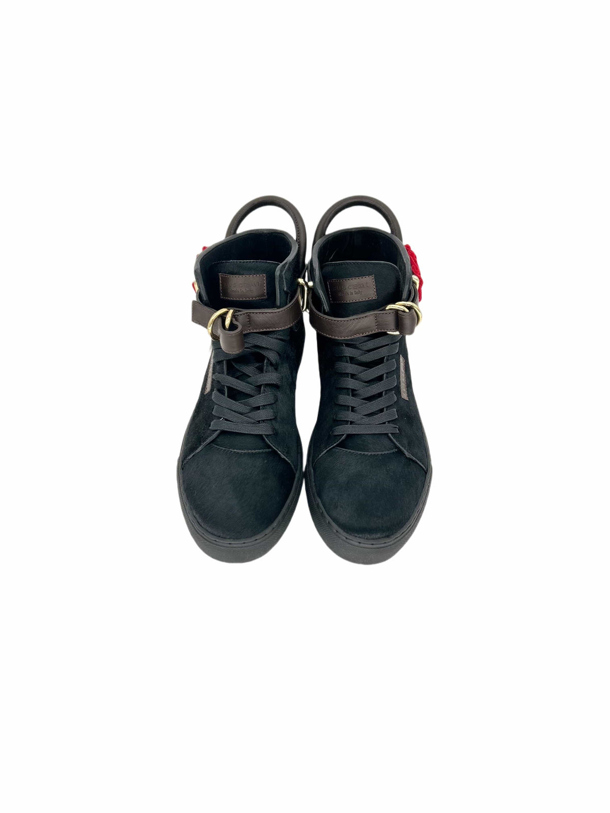 Triple Crown Black 100mm High Top Trainers