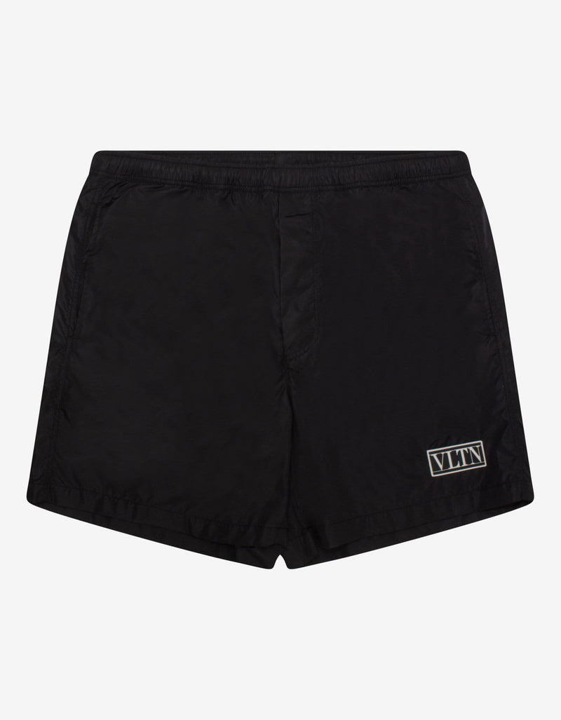 Valentino Black VLTN Tag Swim Shorts