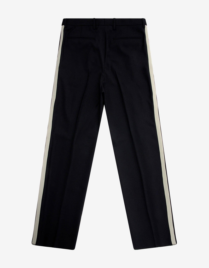 Valentino Black Wool Trousers with Side Stripes