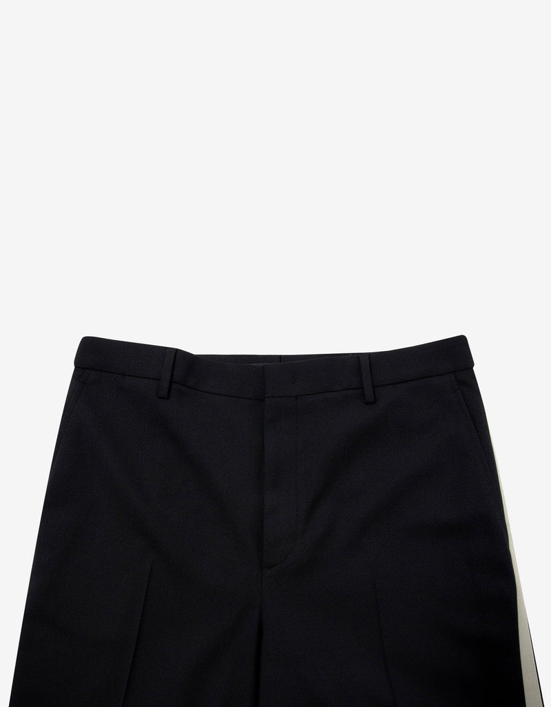 Valentino Black Wool Trousers with Side Stripes
