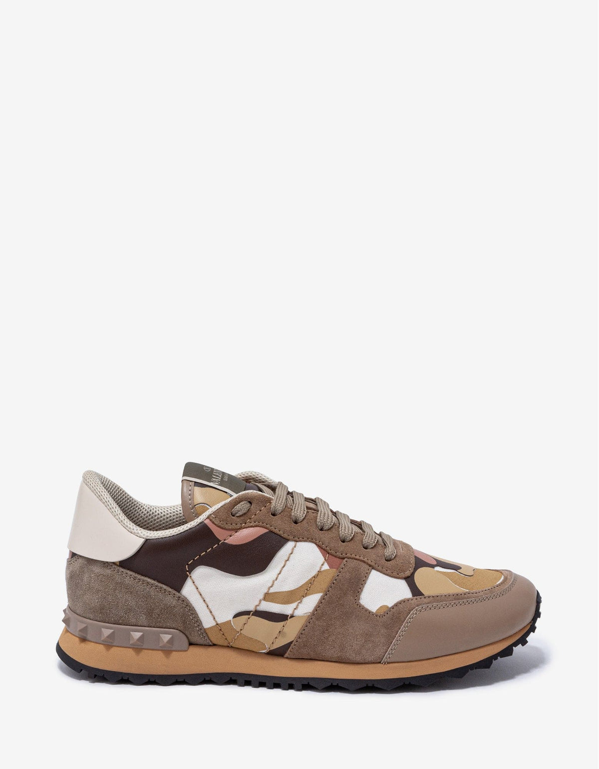 Valentino Garavani Beige & Brown Camouflage Rockrunner Trainers