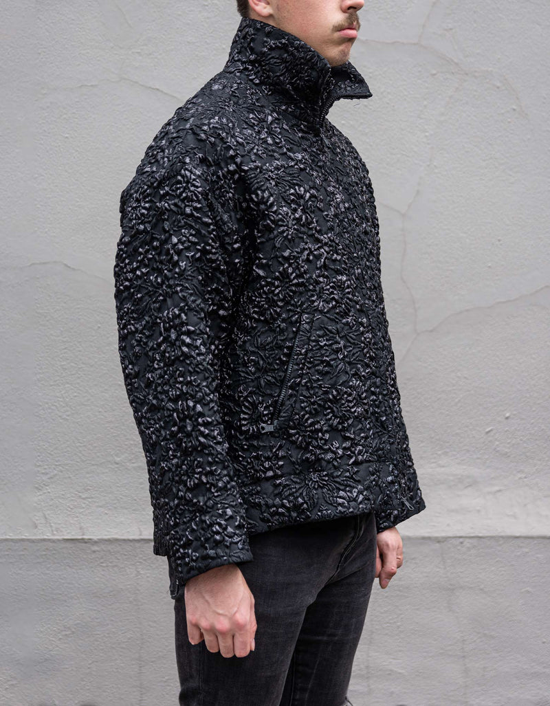 Valentino Garavani Black Nylon Brocade Jacket