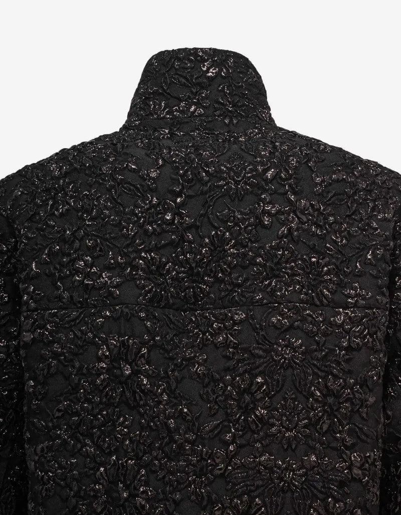Valentino Garavani Black Nylon Brocade Jacket