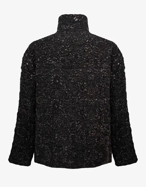 Valentino Garavani Black Nylon Brocade Jacket